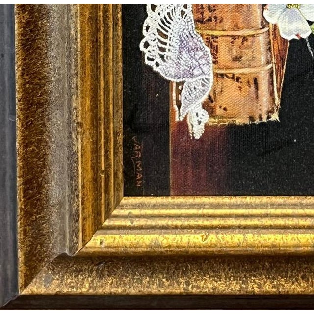 Vintage Harry Jarman Original Trompe L’oeil Still Life Oil Painting Of Holy Bible And Dogwoods This exquisite original oil...