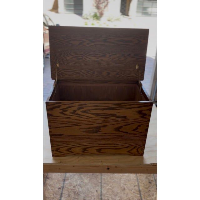 Wood Handcrafted Solid Oak Dovetailed Hope Chest For Sale - Image 7 of 7