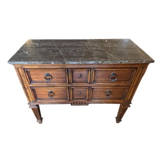 1990s Ethan Allen Tuscany Marble Top Console For Sale