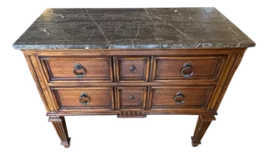 1990s Ethan Allen Tuscany Marble Top Console