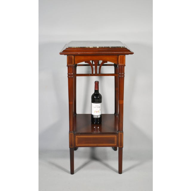 Antique French Sellettes Pedestal Tables in Mahogany, 1890s, Set of 2 For Sale - Image 13 of 15