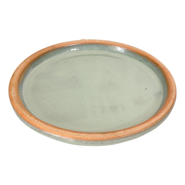 Heavy Glazed Pottery Dish, 1970s For Sale