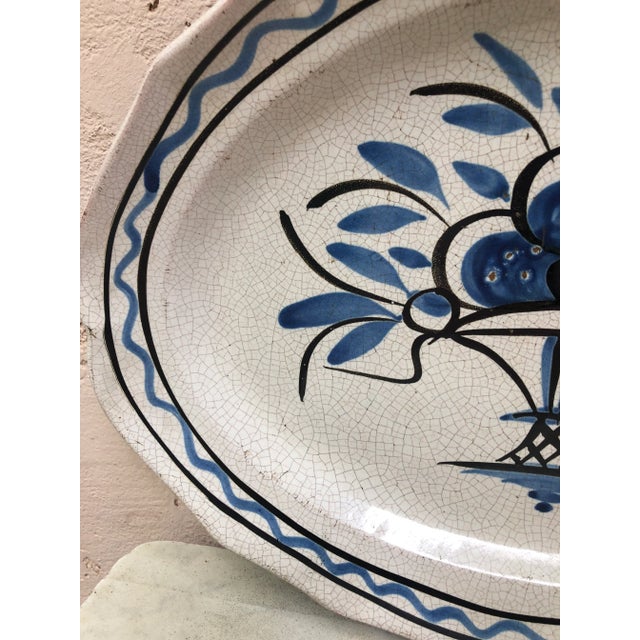 C.1890 French Faience Oval Platter Forges Les Eaux For Sale - Image 4 of 7