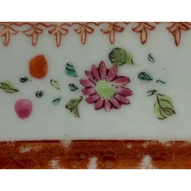 18th Century Chinese Qing Period Famille Rose Rectangular Cut-Corner Enameled Porcelain Platter For Sale In Boston - Image 6 of 11