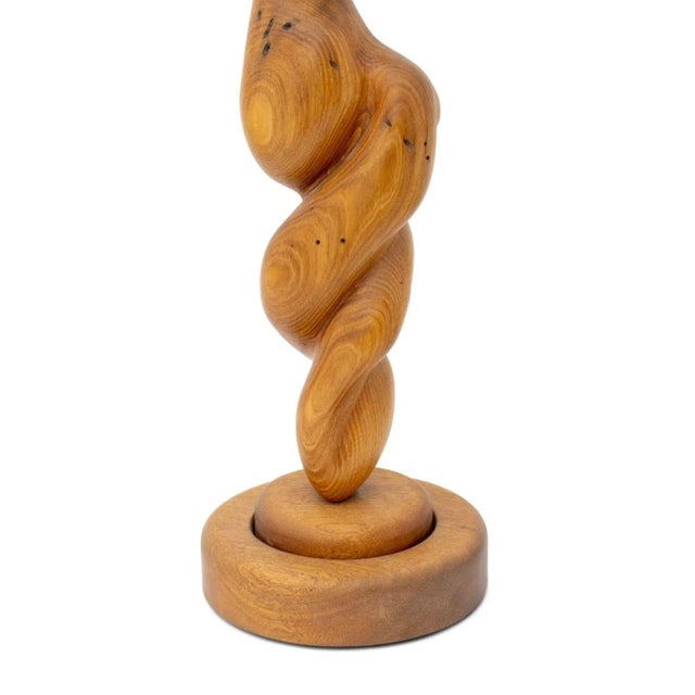 Contemporary Modern Biomorphic Carved Wood Sculpture For Sale - Image 3 of 9