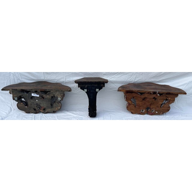 1980s Old World Mexican Hacienda Collection: Console Table With Monumental Mirror & Decorative Corbels, 5 Pieces For Sale - Image 15 of 18