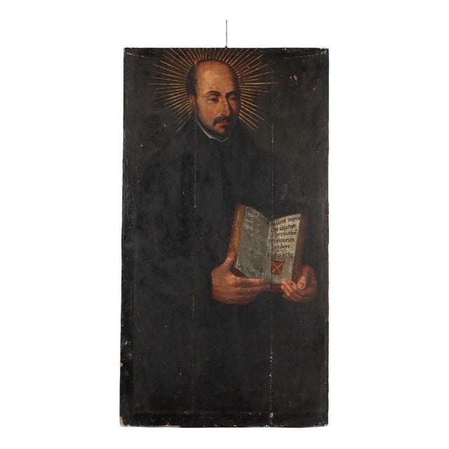 Unknown, St. Ignatius of Loyola, Oil on Panel For Sale