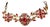 1950s Bohemian (Czech) Panel Link Bracelet Large Faceted Oval Ruby Glass Stone, Surrounded by Quatrefoil-Arranged Floral Clusters. For Sale