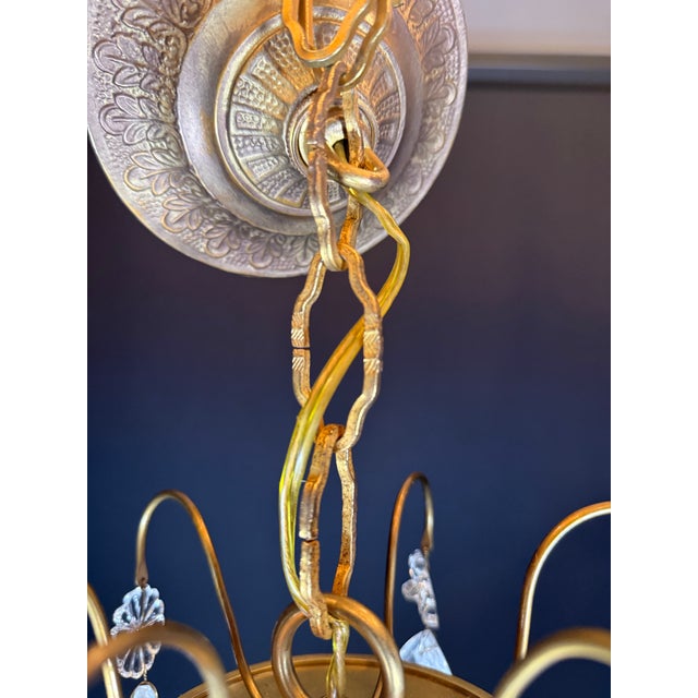 Vintage Chandelier- Extraordinary French Montgolfière Empire-Brass & Crystal Basket Chandelier For Sale - Image 14 of 15