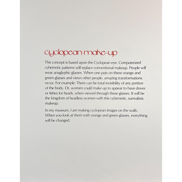 1970s 1970s Dali Imaginations & Objects of the Future Cyclopean Make-Up Hand Sign Etching For Sale - Image 5 of 5