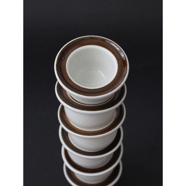 Rörstrand Vintage Forma Glazed Egg Cups by Olle Alberius for Rörstrand, 1960, Set of 6 For Sale - Image 4 of 5