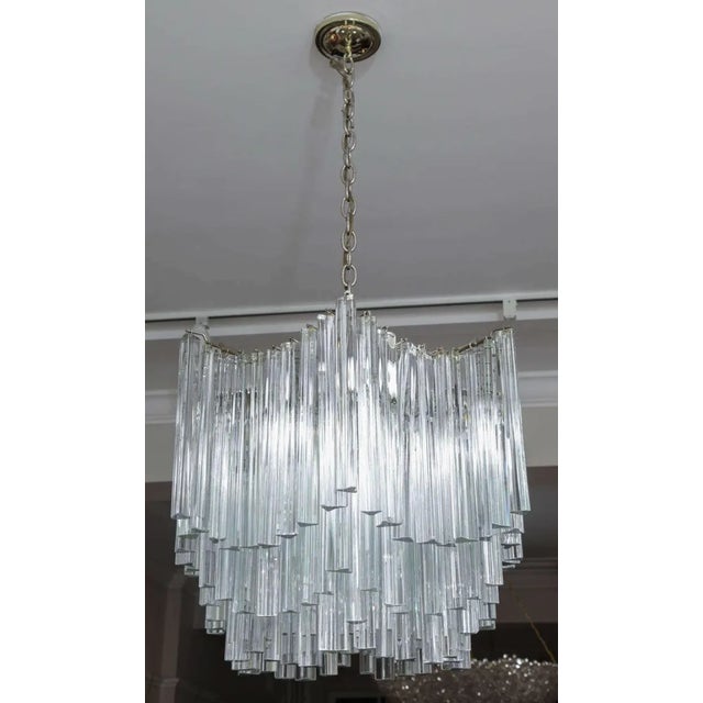 A very striking Venini crystal chandelier in an unusual hexagon-like shape. The chandelier, circa 1960s, is composed of a...