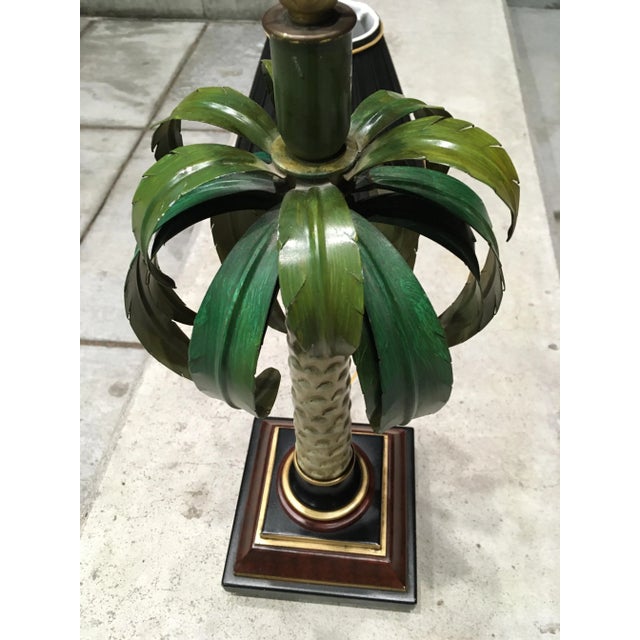 Chelsea House Polychromed Desert Palm Table Lamp & Shade Italy For Sale In Denver - Image 6 of 13