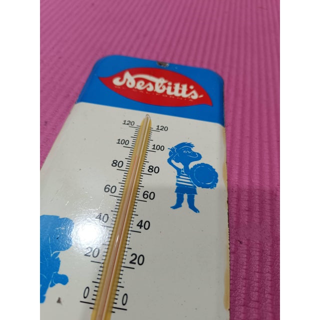 American Premium Vintage Style Nesbitt's of California Orange Soda Advertising Thermometer Sign For Sale - Image 3 of 9