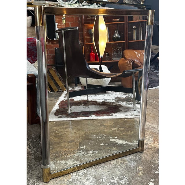 Metal Vintage Italian Wall Mirror 1980s For Sale - Image 7 of 7