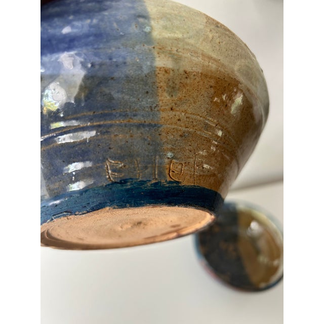 Ceramic Vintage Studio Pottery Dish With Lid Signed by Artist For Sale - Image 7 of 8