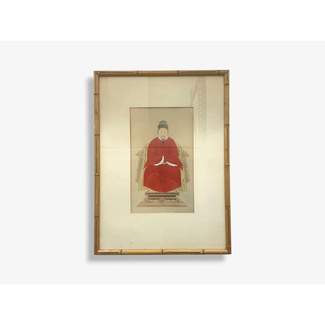 Chinese Export, Ink & Graphite, Vintage Chinese Wall Decorations, Bamboo, 1930s For Sale - Image 9 of 12