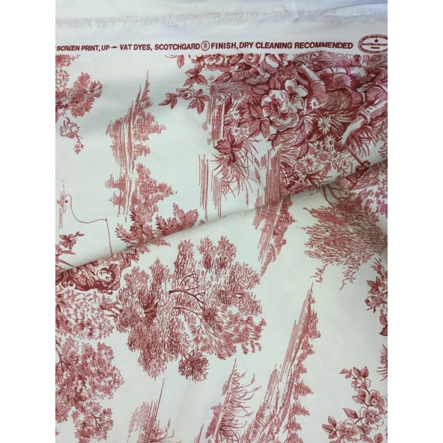 Waverly Cotton Satin Twill Woodland Toile Linen Upholstery Fabric For Sale - Image 9 of 9