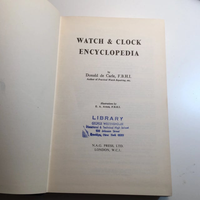 Watch & Clock Encyclopedia De Carle 1965 Chairish