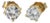 14k (585) Yellow Gold Natural Diamond Vintage Stud Earrings, A Pair For Sale