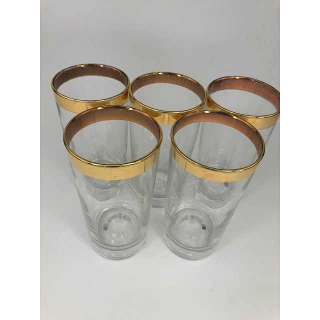 Vintage Highball Cocktail Glasses With Gold Rim Set of 5 Chairish