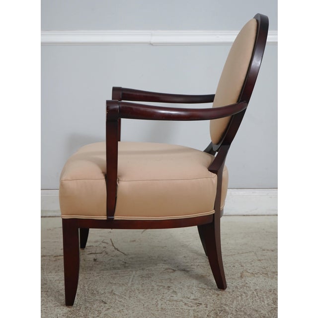 Traditional Pair of Baker Mahogany Medallion Back Armchairs For Sale - Image 3 of 18