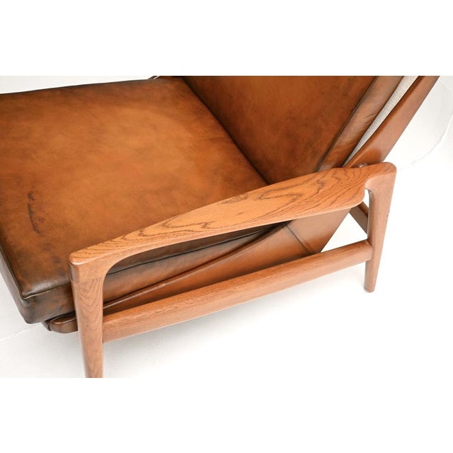 Vintage Danish Oak and Leather Armchair from IB Kofod Larsen, 1960s For Sale - Image 10 of 12
