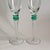 1980s Vintage Champagne Flutes Clear Glass With Green Stem Detail, 9" - Set of 2 For Sale - Image 5 of 7