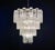 Italian Murano Glass Chandelier | 4 Tier Clear Square Prism Tubes, Polished Nickel, 1980 (Style) Modern Luxury Lighting For Sale In Los Angeles - Image 6 of 6