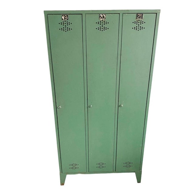 Vintage Industrial French Green Locker For Sale - Image 4 of 9
