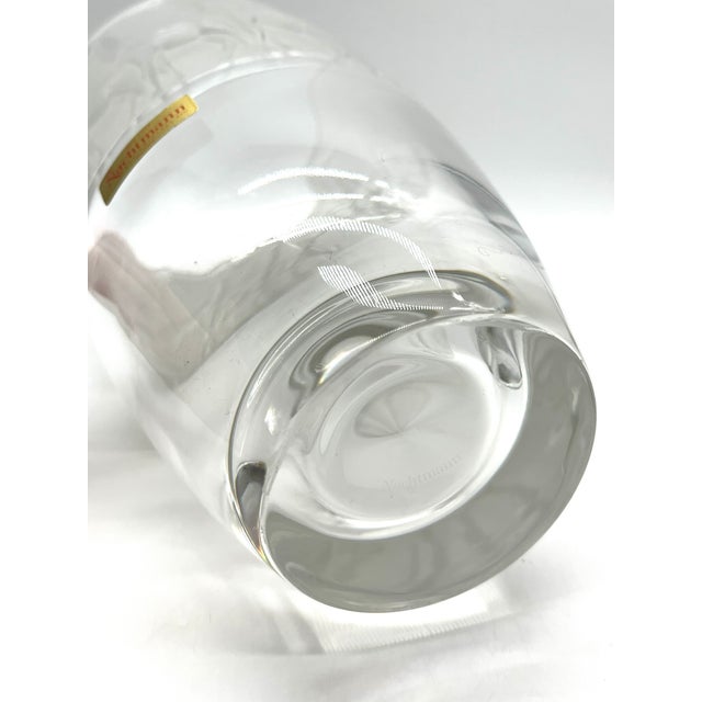 Large Frosted Lead Crystal Vase with Giraffes from Nachtmann, 1990s For Sale - Image 9 of 14