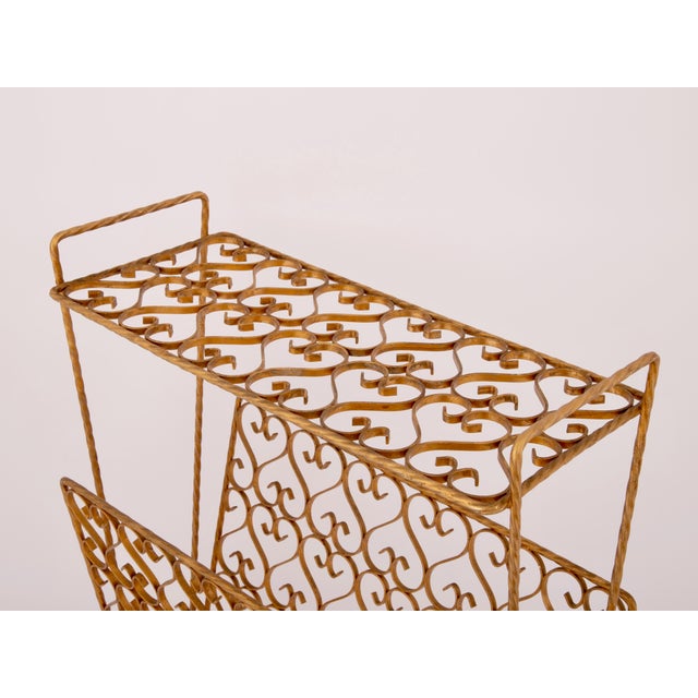 Mid Century Italian Magazine Rack or Side Table Gold 1960s For Sale - Image 10 of 11