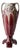 Art Nouveau Burgundy Barbotine Vase with Floral Relief, 1900s For Sale