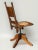 Early 20th Century Early 20th Century Antique Oak Adjustable Height Swivel Desk Chair With Cane Seat For Sale - Image 5 of 11