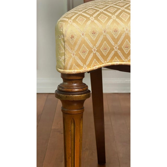French Walnut Boudoir, Vanity Chair With Floral Inlay, C. 1900s For Sale - Image 11 of 16