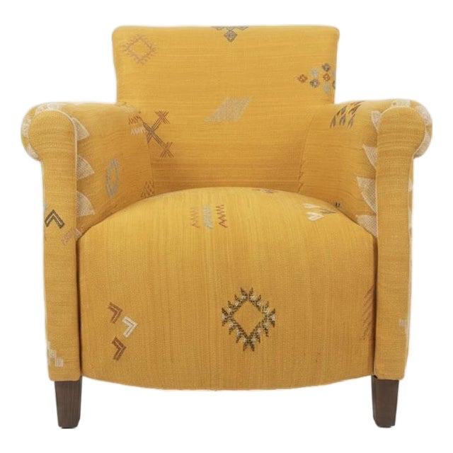 Exotic Moroccan Sabra Silk Club Chair For Sale