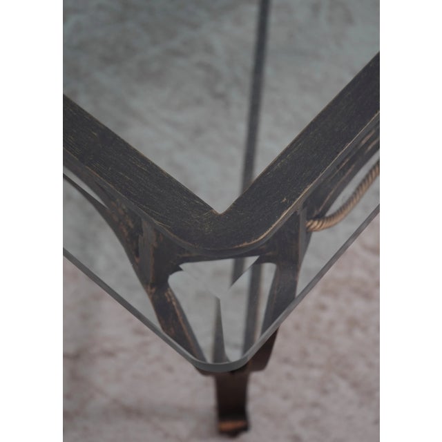 Traditional Regency Style Iron Base Tassel Design Coffee Table For Sale - Image 3 of 14