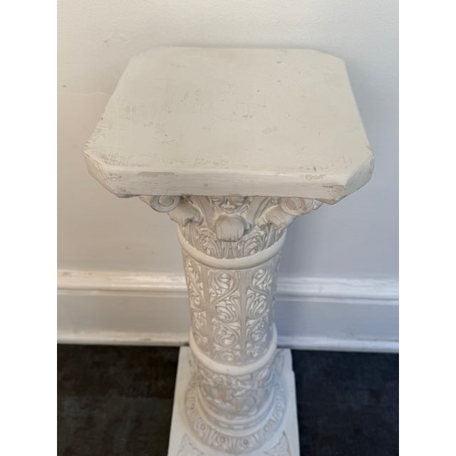 Vintage 1980s Romanesque Hunt Design Column Pedestal Plant Stand For Sale - Image 15 of 16
