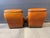Pair of Vintage Dutch Faux Leather Lounge Chair and Ottoman For Sale - Image 4 of 9