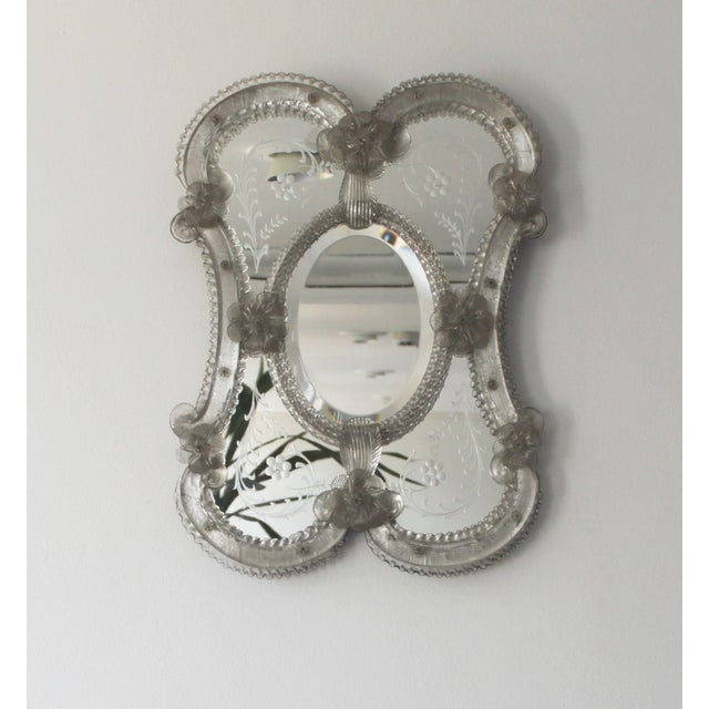 Venetian Murano Glass Mirror, Italy, 1950s For Sale - Image 3 of 11