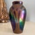 Art Nouveau Vintage Bohemian Art Glass Vase With Copper Overlay For Sale - Image 3 of 9