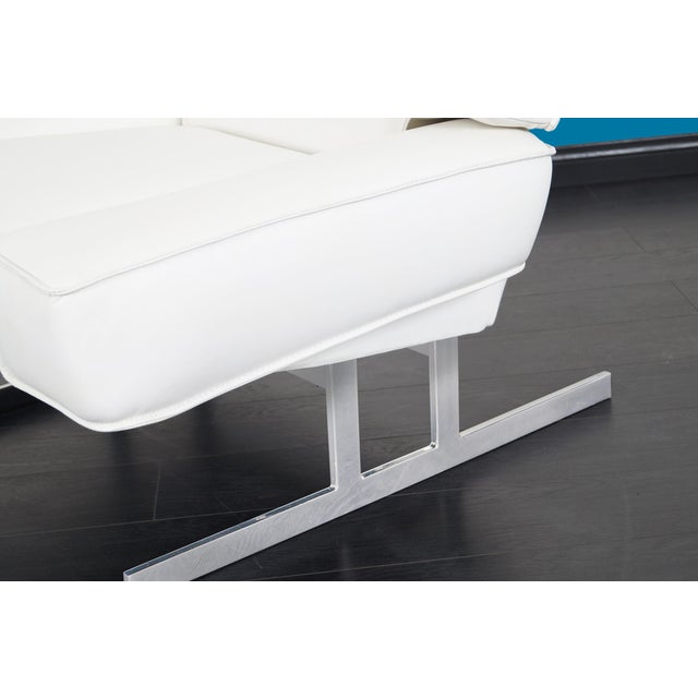 Mid-Century Leather and Chrome Reclining Lounge Chair and Ottoman For Sale - Image 10 of 13