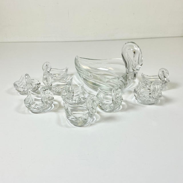 1950s Vintage Hollywood Regency Art Deco Swan Salt Cellars & Butter Dish - Set of 10. For Sale - Image 18 of 18