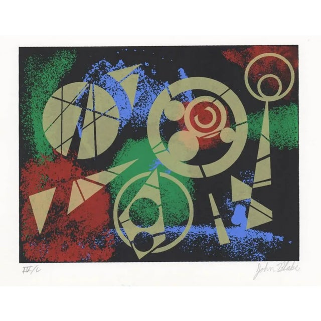 Mid-Century Modern 1990s John Blake Abstract Serigraph For Sale - Image 3 of 3