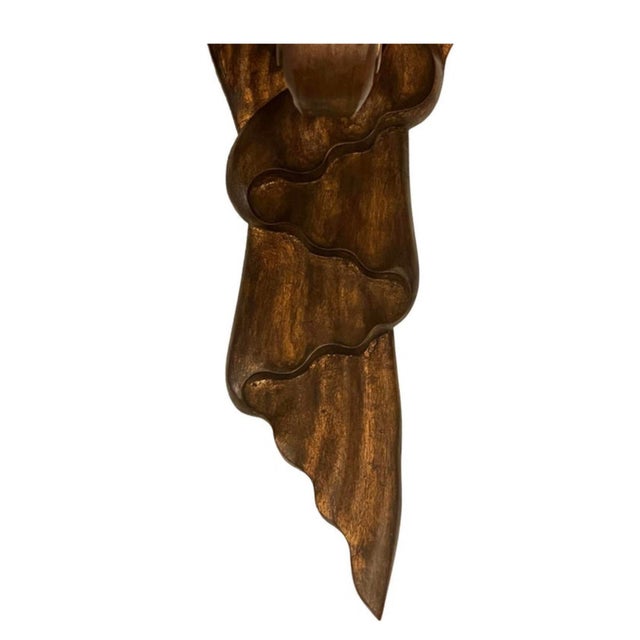 Mid 20th Century Mid 20th Century Large Hand Carved Italian Venetian Hand Sconces, Black Lacquer and Gold Leaf. Not Electrified. For Sale - Image 5 of 8