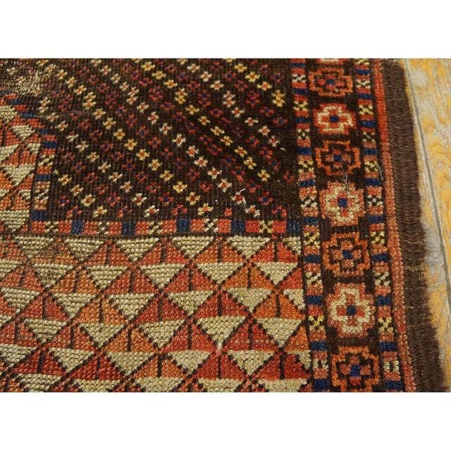 Late 19th Century 1890s Red Tribal Geometric Antique Small Wool Ersari Beshir Muslim Prayer Rug For Sale - Image 5 of 9