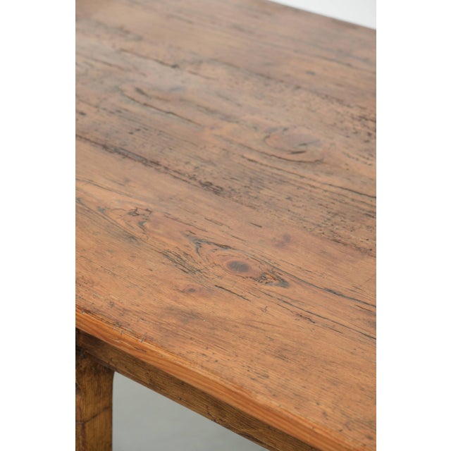 Brown Large French Farmhouse Dining Table in Pine For Sale - Image 8 of 13
