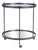 Round Trolley Black Metal with Two Glass Tops by Janni Van Pelt NL, 1960s For Sale