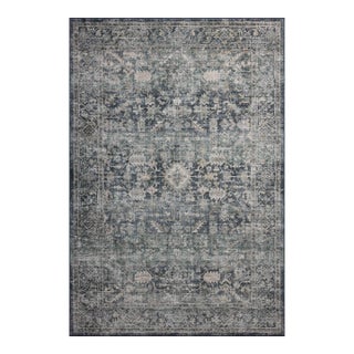 Amber Lewis x Loloi Josie Ocean / Natural 2'-3" x 3'-9" Machine Washable Accent Rug For Sale