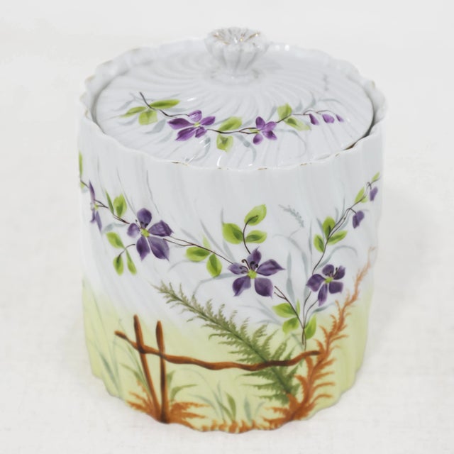 Victorian Vintage Victorian Porcelain Shaving Mug & Tumbler With Hand-Painted Floral Designs – Perfect for Spring & Easter Décor For Sale - Image 3 of 12